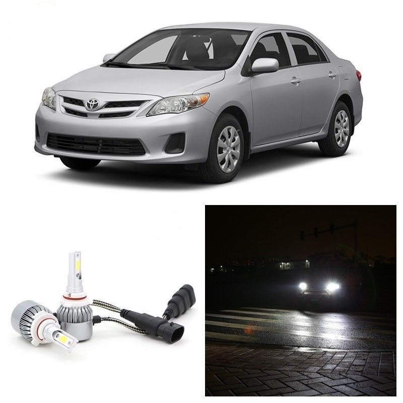 LED HEADLIGHTS HB3 High Beam 4Pcs Toyota Corolla 2009 2013