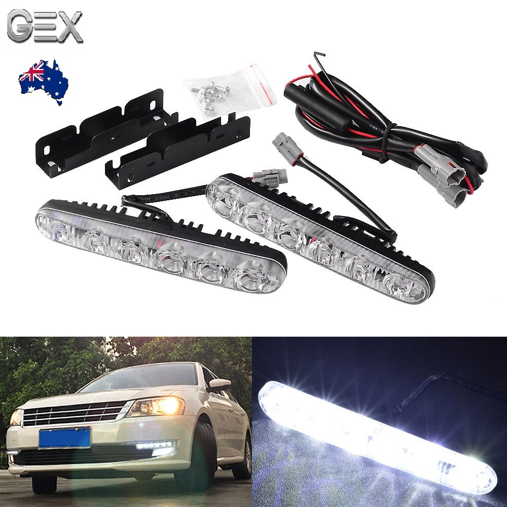 8 SMD LED Daytime Running Light Kit – 6000K White – Universal Fit H1 H4 H7 H9 H11