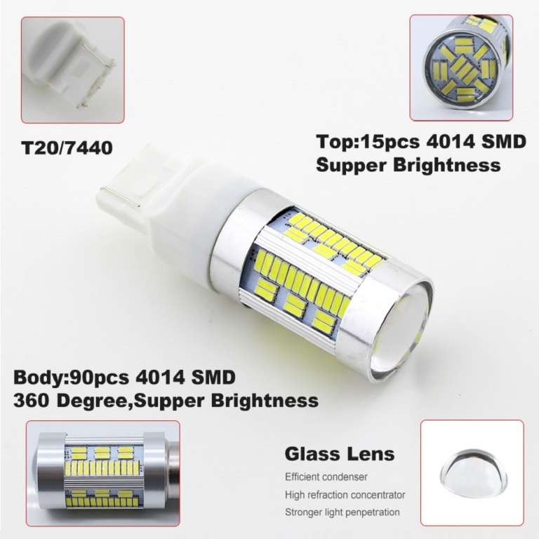 Honda Accord Euro CL9 CU2 T20 105 Led White Reverse Tail Light Bulbs