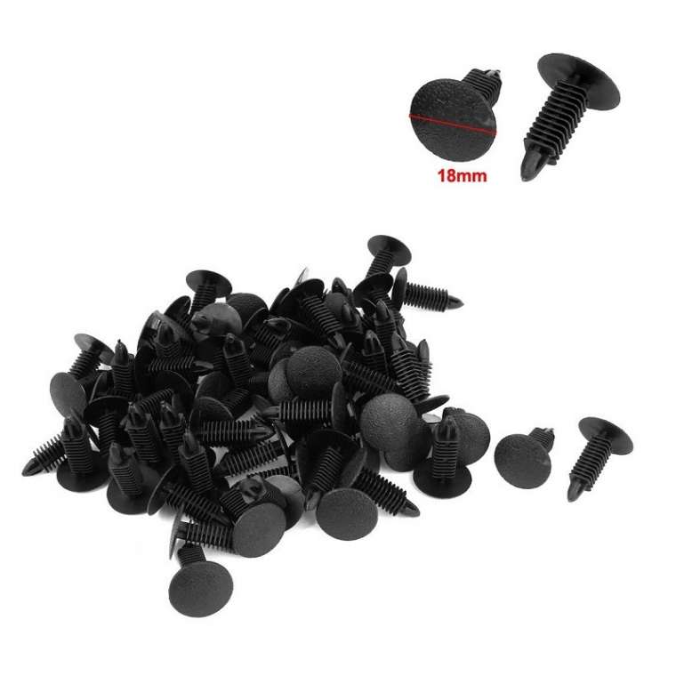 GTC 25Mm X 18Mm Black Plastic Rivets Fastener Car Clips X100