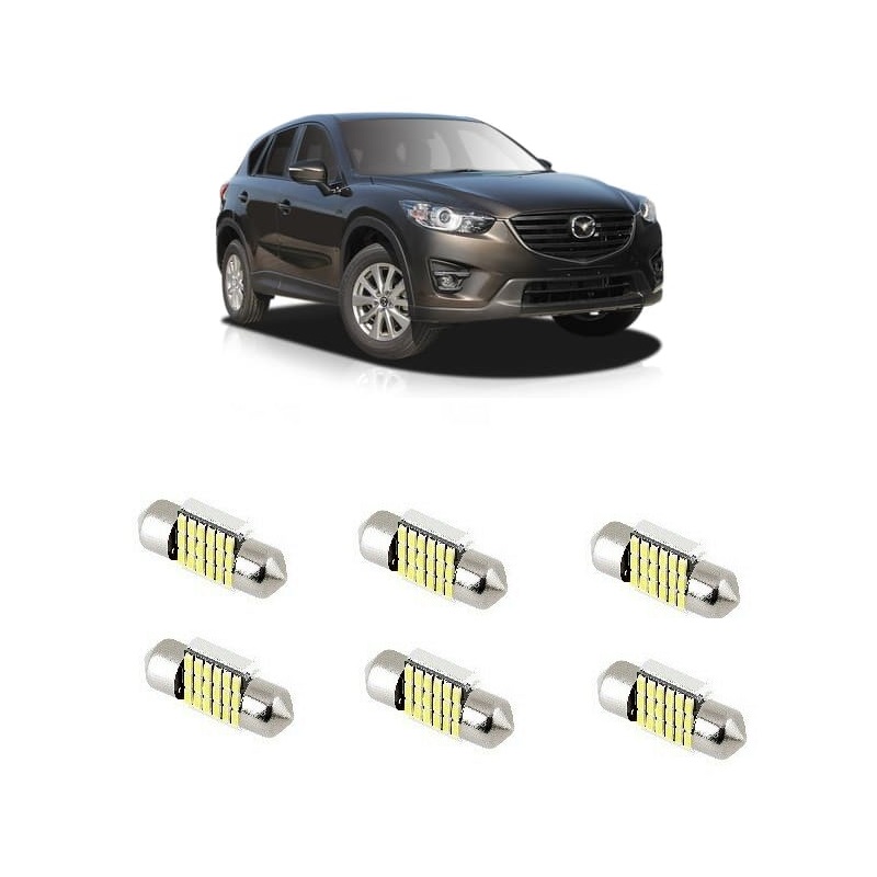 6pcs White Led Plates Boot Interior Lights Kit For For Mazda Cx 5 2014