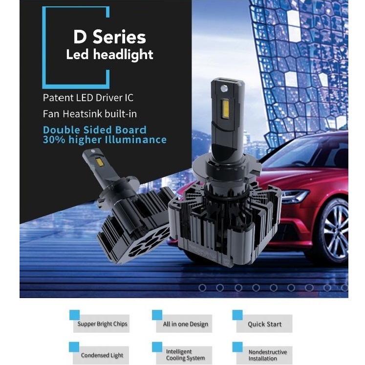 D4S D2S Xenon HID Crystal White LED Lights Conversion Kit