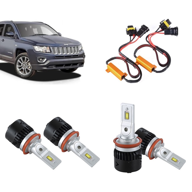 Jeep Compass Hi Low DRL Fog Indicator LED Lights Conversion Kit