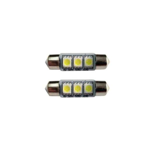 Bright White 24V 36MM 3 SMD LED Festoon Interior Dome Light Bulbs 2pc