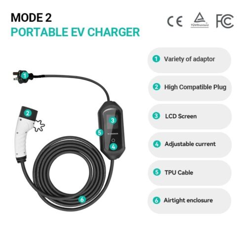Portable EV Charger type 2 cable