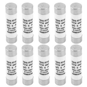 6A 500V 100KA 10x38 High Breaking Capacity Cylinder Fuses 10Pcs