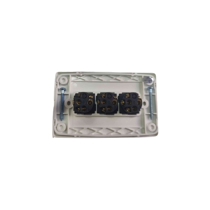 3 Gang Light Switch Vertical Wall Plate 16A 250V Flush Mount White - Image 2