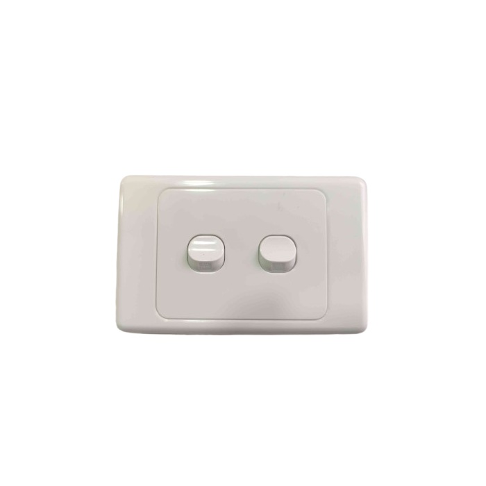 2 Gang Light Switch Vertical Wall Plate 10A 250V Flush Mount White