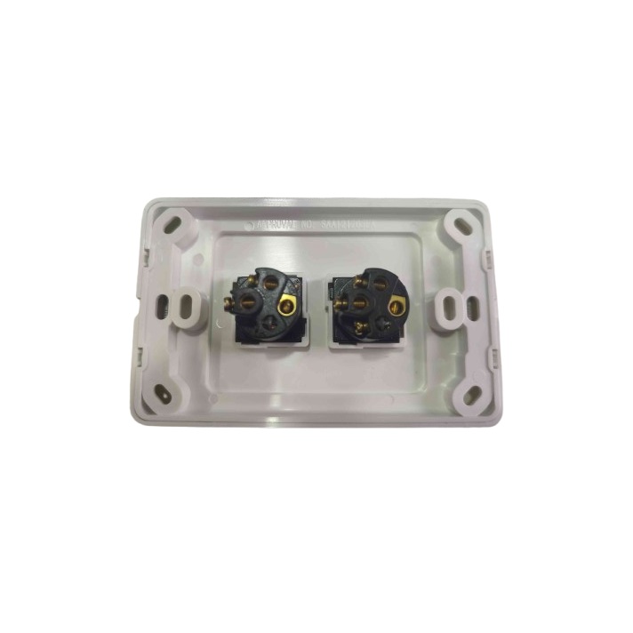 2 Gang Light Switch Vertical Wall Plate 10A 250V Flush Mount White - Image 2