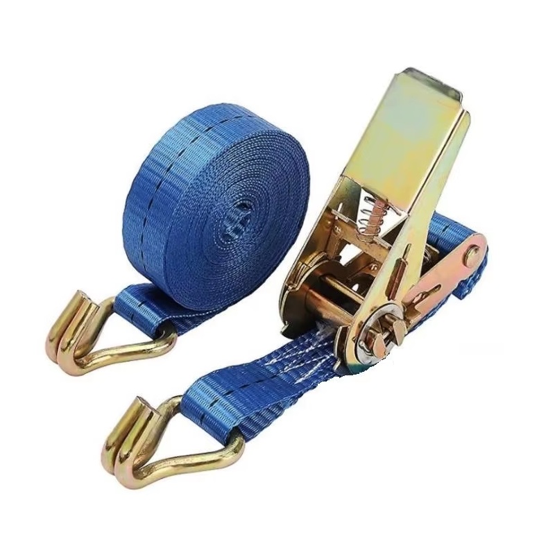 Long Blue Heavy-Duty Webbing Ratchet Strap 1 Inch 10m