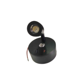 Black Surface Mount Lamp CW DC12-24V 3W LED Spot Light with USB & Type-C Charging Ports